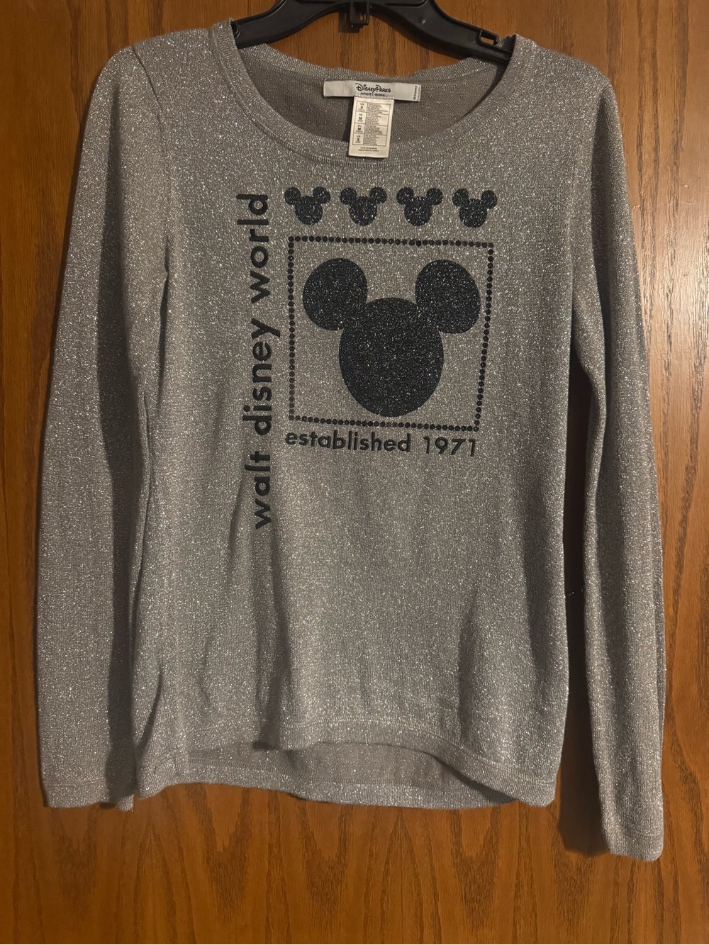 Disney Silver Glitter Mickey Crewneck Sweater